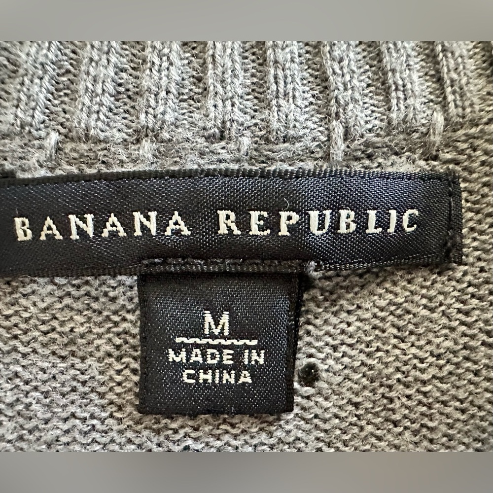 Banana Republic Gray Knit Cardigan | Ruffle Trim | Size M (1223) - Picture 11 of 11